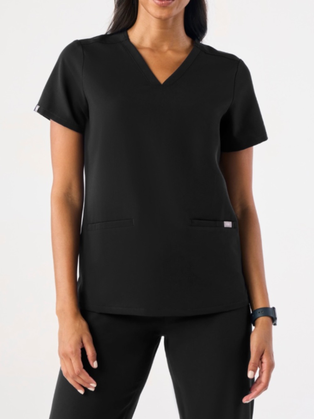Figs Casma 3 Pocket Scrub Top Womens XS Black Medical Dental.     1